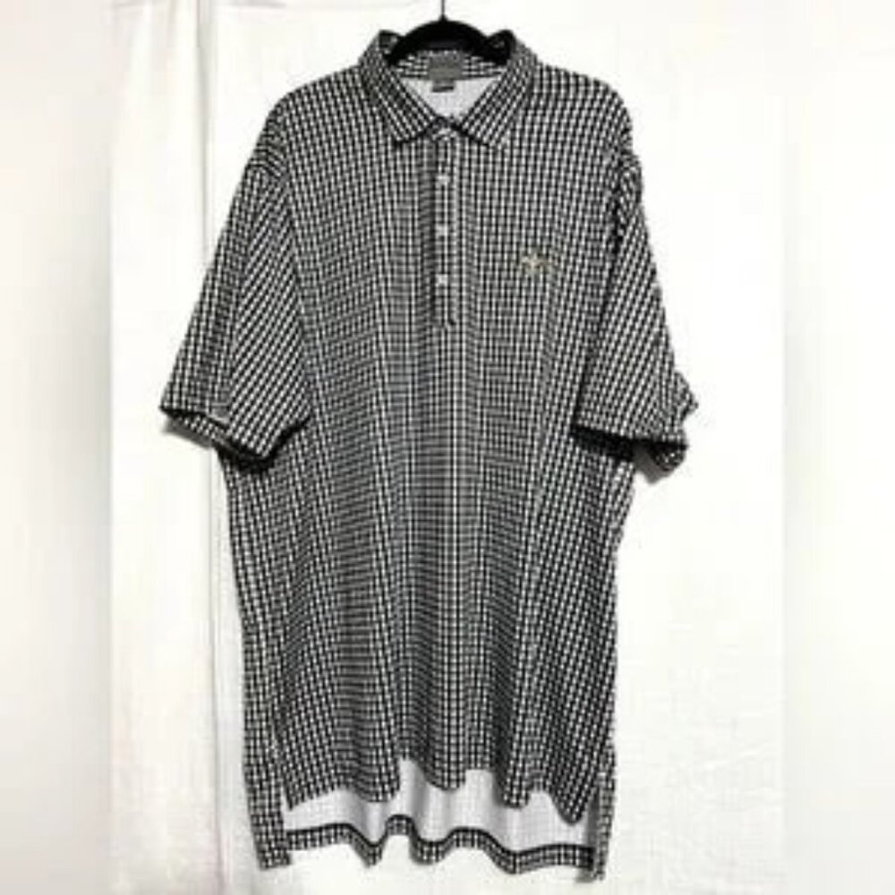 FENNEC Buffalo Checkered Golf Polo black/whiteMens XXL